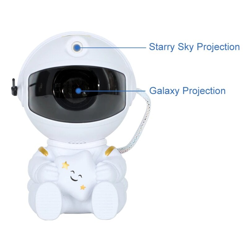 LED 3D galaktikų ir žvaigždžių projektorius, naktinis šviestuvas, astronautas kaina ir informacija | Dekoracijos šventėms | pigu.lt