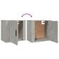 Sieninė naktinė spintelė, Apdirbta mediena, 50x30x47cm, betono pilka kaina ir informacija | Spintelės prie lovos | pigu.lt