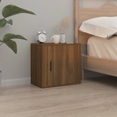 Sieninės naktinės spintelės, Apdirbta mediena, 2vnt., 50x30x47cm, ruda ąžuolo spalva kaina ir informacija | Spintelės prie lovos | pigu.lt