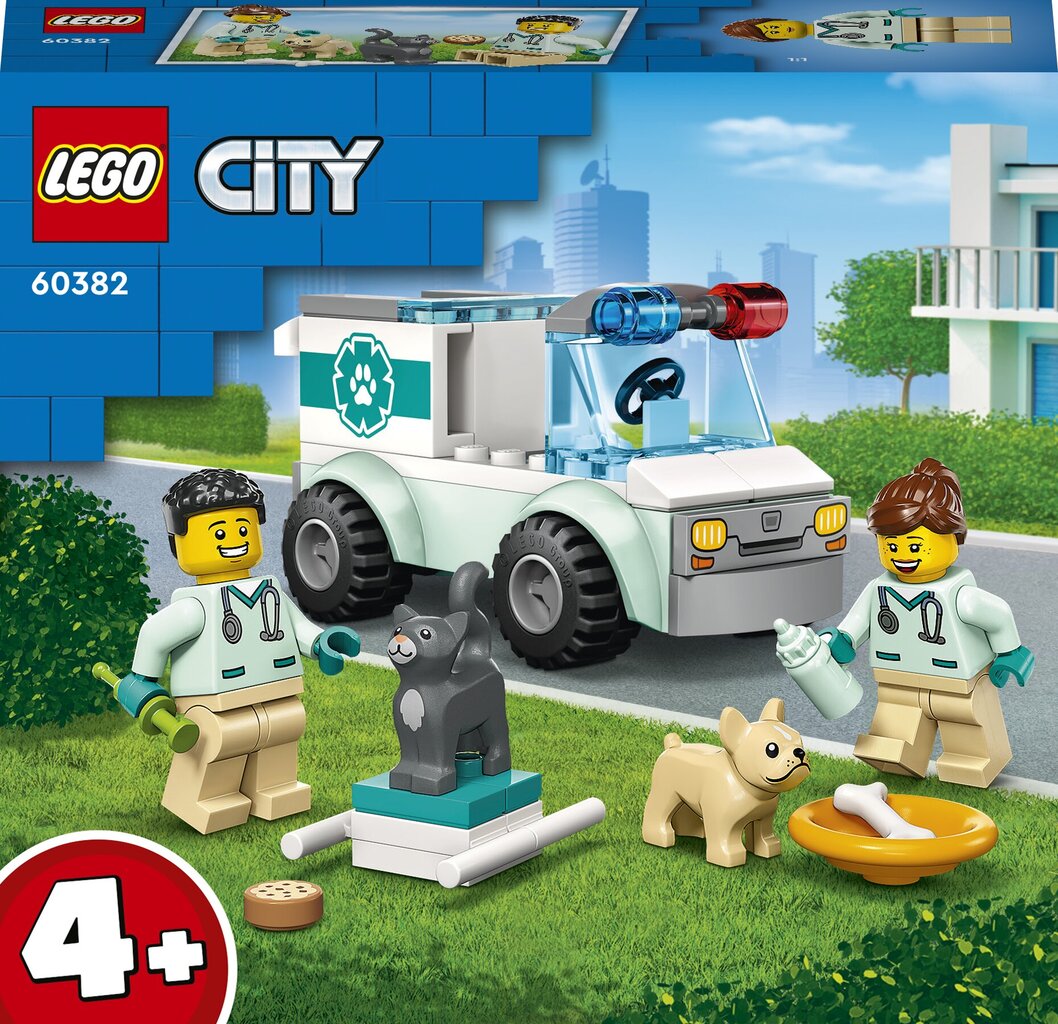 60382 LEGO® City Машины скорой помощи для домашних животных цена | pigu.lt