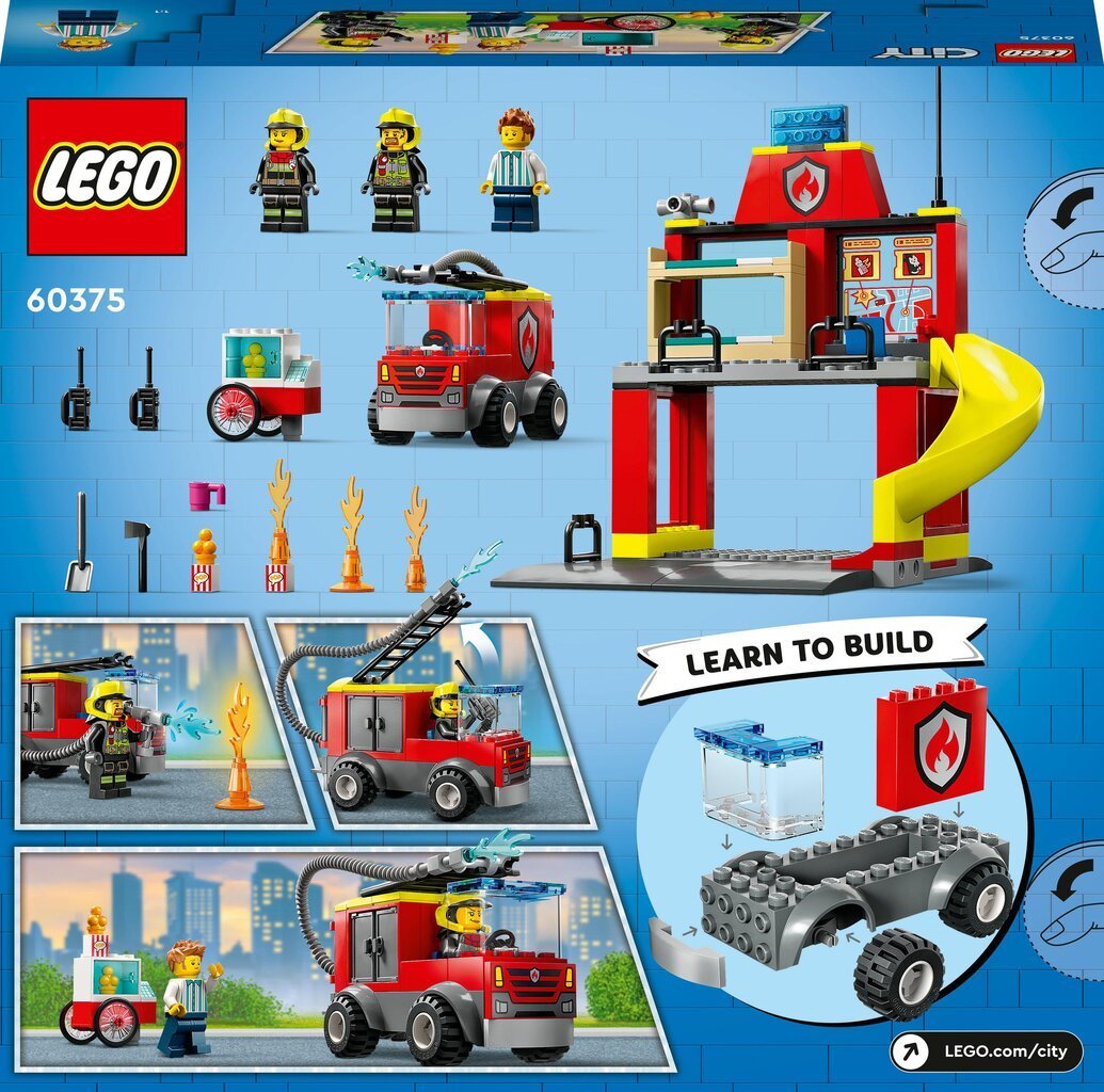 60375 LEGO® City Gaisrinė ir ugniagesių sunkvežimis kaina ir informacija | Konstruktoriai ir kaladėlės | pigu.lt