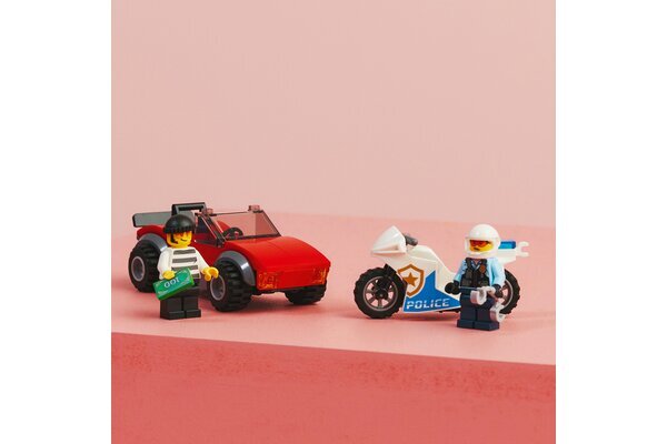 60392 LEGO® City Policijos motociklo ir automobilio gaudynės цена и информация | Konstruktoriai ir kaladėlės | pigu.lt