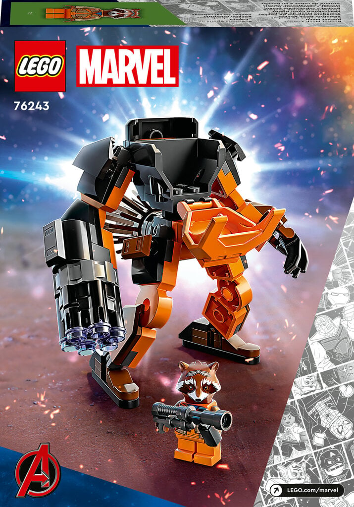 76243 LEGO® Marvel Rocket šarvai-robotas kaina ir informacija | Konstruktoriai ir kaladėlės | pigu.lt