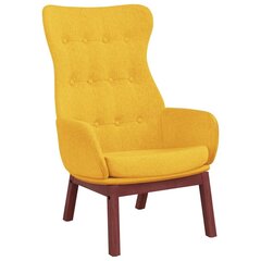 Poilsio kėdė su pakoja, Audinys, garstyčių geltona spalva kaina ir informacija | Svetainės foteliai | pigu.lt