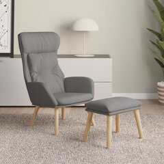Poilsio kėdė su pakoja vidaXL, pilka kaina ir informacija | Svetainės foteliai | pigu.lt