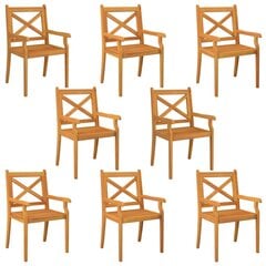 8-ių dalių lauko kėdžių komplektas vidaXL, rudas kaina ir informacija | Lauko kėdės, foteliai, pufai | pigu.lt