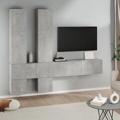 Sieninė televizoriaus spintelė, betono pilka kaina ir informacija | TV staliukai | pigu.lt