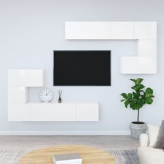 Sieninė televizoriaus spintelė, balta цена и информация | Тумбы под телевизор | pigu.lt