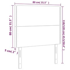 Galvūgalis, 2vnt., taupe spalvos, 80x5x78/88cm, audinys kaina ir informacija | Lovos | pigu.lt