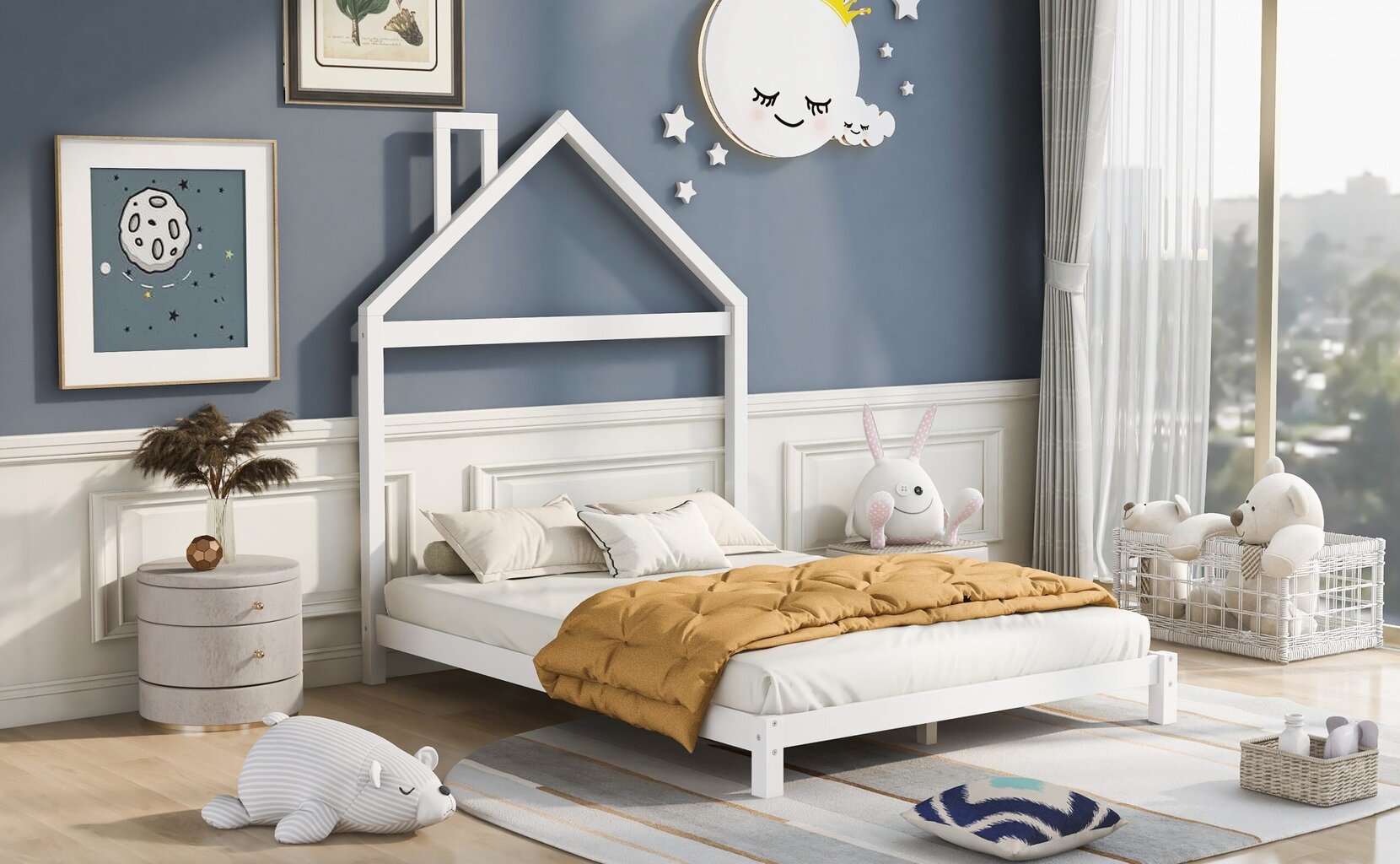 Vaikiška lova namelis SofiHouse R56, 120x60 cm, balta kaina ir informacija | Kūdikių lovytės | pigu.lt