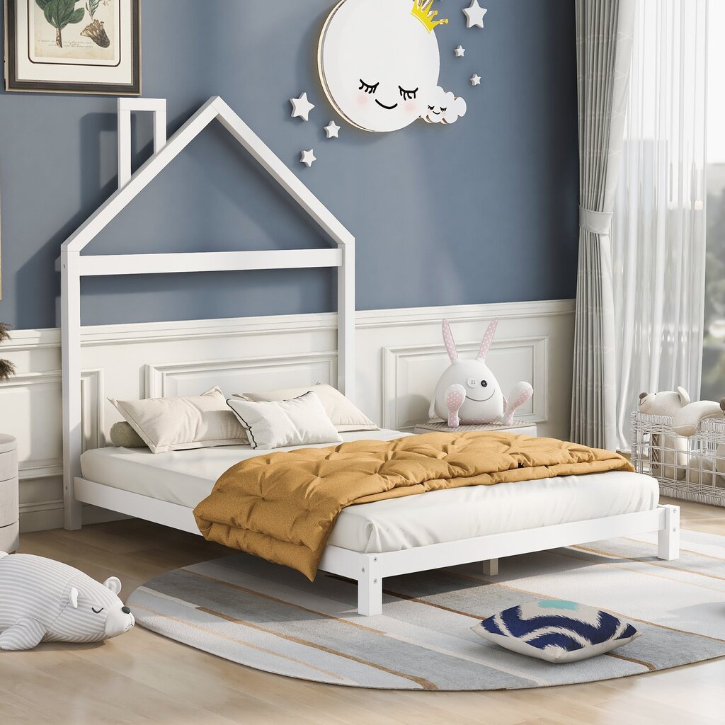 Vaikiška lova namelis SofiHouse R56, 120x60 cm, balta цена и информация | Kūdikių lovytės | pigu.lt