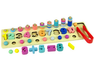 Деревянный развивающий сортировщик с цифрами 3в1 цена и информация | Развивающие игрушки | pigu.lt