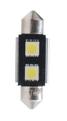 Baltos LED lemputės L305W - C5W 36mm 2xSMD5050 kaina ir informacija | Automobilių lemputės | pigu.lt