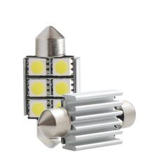 LED L306W - C5W 36мм 6xSMD5050 Радиатор Canbus Белый M-Tech Светодиодные лампы цена и информация | Автомобильные лампочки | pigu.lt