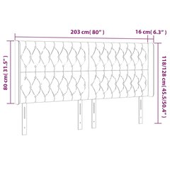 Galvūgalis su auselėmis, juodos, 203x16x118/128cm, audinys kaina ir informacija | Lovos | pigu.lt