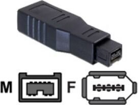 Delock Firewire 9-Pin Firewire 6- Pin, juodas kaina ir informacija | Kabeliai ir laidai | pigu.lt