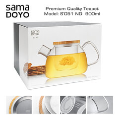 Samadoyo Premium klass virdulys su stikliniu filtru, SN051ND, 900 ml kaina ir informacija | Taurės, puodeliai, ąsočiai | pigu.lt