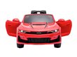 Elektromobilis Chevrolet Camaro SS, 12V su muzikiniu moduliu, raudona kaina ir informacija | Elektromobiliai vaikams | pigu.lt