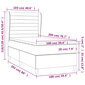 vidaXL Lova su spyruoklėmis ir čiužiniu, kreminė, 100x200cm, audinys kaina ir informacija | Lovos | pigu.lt