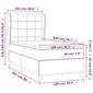 vidaXL Lova su spyruoklėmis ir čiužiniu, pilka, 100x200cm, audinys цена и информация | Lovos | pigu.lt