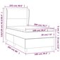 vidaXL Lova su spyruoklėmis ir čiužiniu, rožinė, 100x200 cm, aksomas kaina ir informacija | Lovos | pigu.lt
