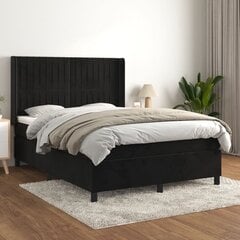 Кровать vidaXL, 140x200 см, черный цена и информация | Кровати | pigu.lt