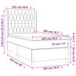 vidaXL Lova su spyruoklėmis ir čiužiniu, pilka, 100x200 cm, aksomas kaina ir informacija | Lovos | pigu.lt