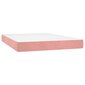 vidaXL Lova su spyruoklėmis ir čiužiniu, rožinė, 140x190 cm, aksomas kaina ir informacija | Lovos | pigu.lt