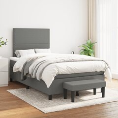 vidaXL Кровать с пружинным матрасом, темно-серый, 120x200 см цена и информация | Кровати | pigu.lt