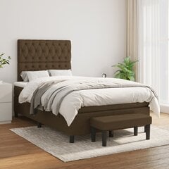 vidaXL Кровать с пружинами и матрасом, коричневый, 120х200 см, ткань цена и информация | Кровати | pigu.lt