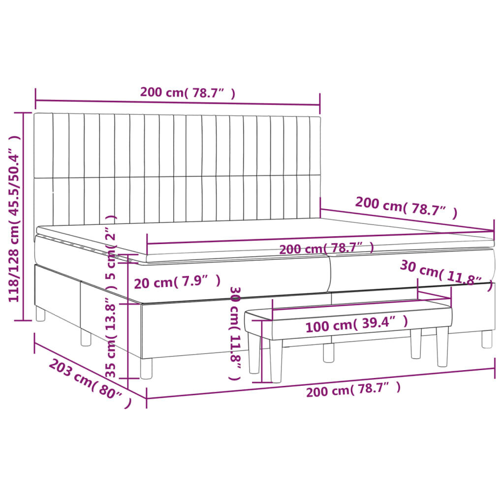 Lova 200x200 cm, juoda kaina ir informacija | Lovos | pigu.lt