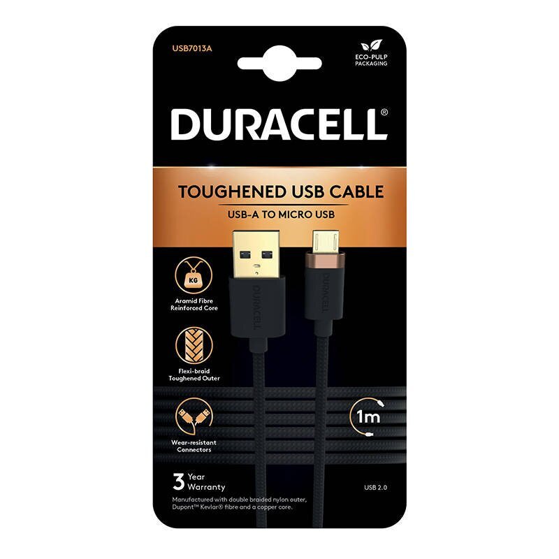 Duracell, USB-Micro-USB, 1 m kaina ir informacija | Laidai telefonams | pigu.lt