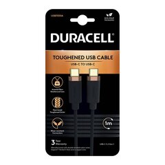 Duracell USB-C cable for USB-C 3.2 1 м (Black) цена и информация | Кабели для телефонов | pigu.lt