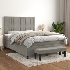 Кровать vidaXL, 140х190 см, серый цена и информация | Кровати | pigu.lt