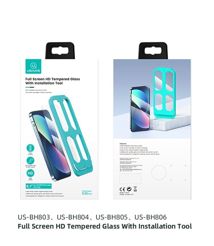 Usams BH804 iPhone 14Pro kaina ir informacija | Apsauginės plėvelės telefonams | pigu.lt