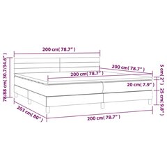 vidaXL Lova su spyruoklėmis ir čiužiniu, kreminė, 200x200 cm, audinys цена и информация | Кровати | pigu.lt