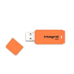 USB-Карта памяти Integral Neon 16GB, Оранжевая цена и информация | USB накопители | pigu.lt