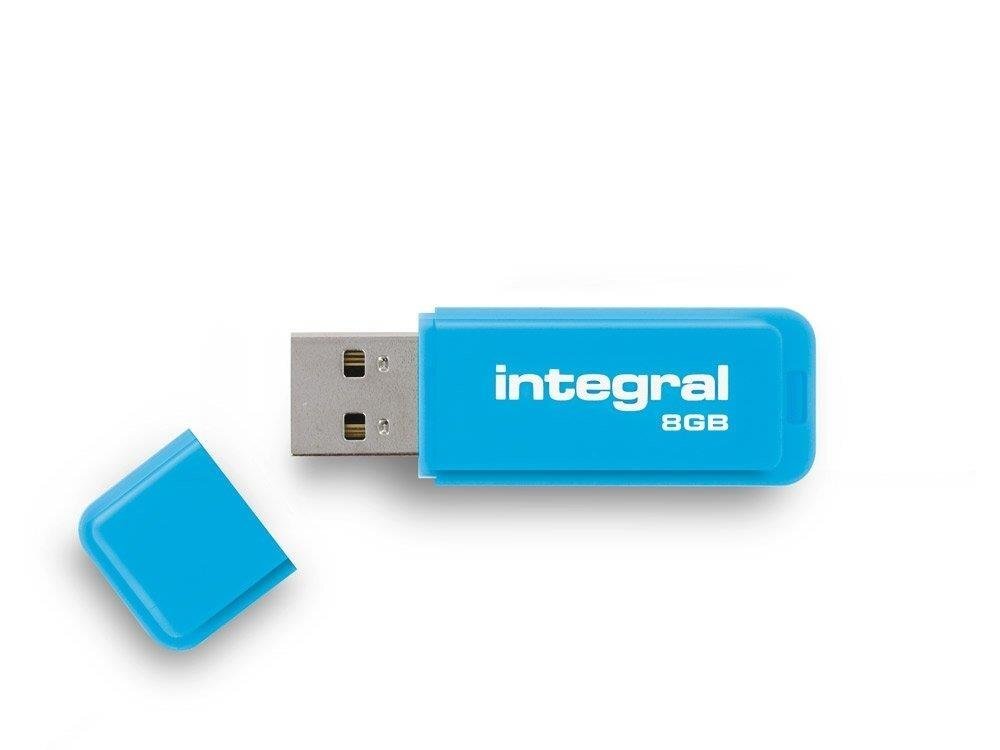 Atmintukas Integral Neon 8GB, Mėlynas kaina ir informacija | USB laikmenos | pigu.lt