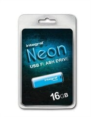 USB Карта памяти Integral Neon 16GB, синяя цена и информация | USB накопители | pigu.lt