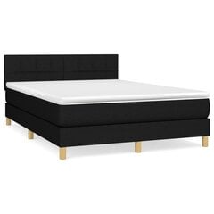 Кровать с матрасом/пружины/LED подсветка vidaXL, черная, 180x200 см цена и информация | Кровати | pigu.lt