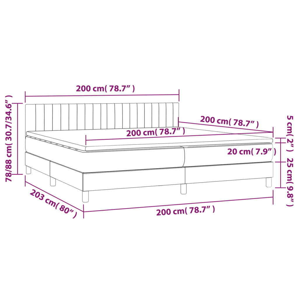 vidaXL Lova su spyruoklėmis ir čiužiniu, žalia, 200x200 cm, aksomas kaina ir informacija | Lovos | pigu.lt