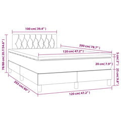 vidaXL Lova su spyruoklėmis ir čiužiniu, žalia, 120x200cm, aksomas цена и информация | Кровати | pigu.lt