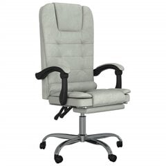 Atlošiama masažinė biuro kėdė, Aksomas, šviesiai pilka цена и информация | Офисные кресла | pigu.lt