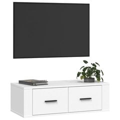 Pakabinama televizoriaus spintelė, Apdirbta mediena, 80x36x25cm, balta kaina ir informacija | TV staliukai | pigu.lt