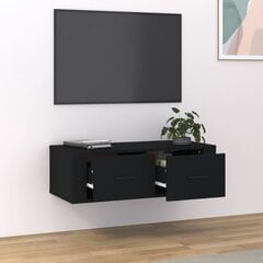 Pakabinama televizoriaus spintelė, Apdirbta mediena, 80x36x25cm, juoda цена и информация | Тумбы под телевизор | pigu.lt