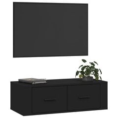 Pakabinama televizoriaus spintelė, Apdirbta mediena, 80x36x25cm, juoda kaina ir informacija | TV staliukai | pigu.lt