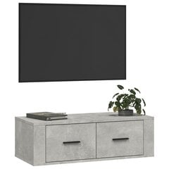 Pakabinama televizoriaus spintelė, Apdirbta mediena, 80x36x25cm, betono pilka kaina ir informacija | TV staliukai | pigu.lt