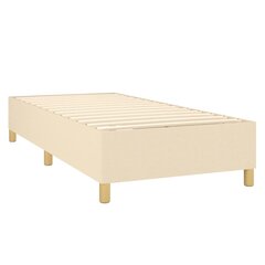 Кровать с пружинами и матрасом vidaXL, Ткань, 90х190 см, кремовый цвет цена и информация | Кровати | pigu.lt