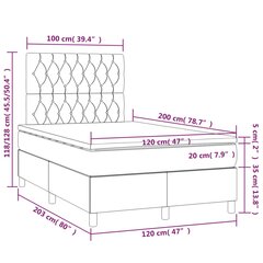 vidaXL Lova su spyruoklėmis ir čiužiniu, juoda, 120x200 cm, audinys kaina ir informacija | Lovos | pigu.lt