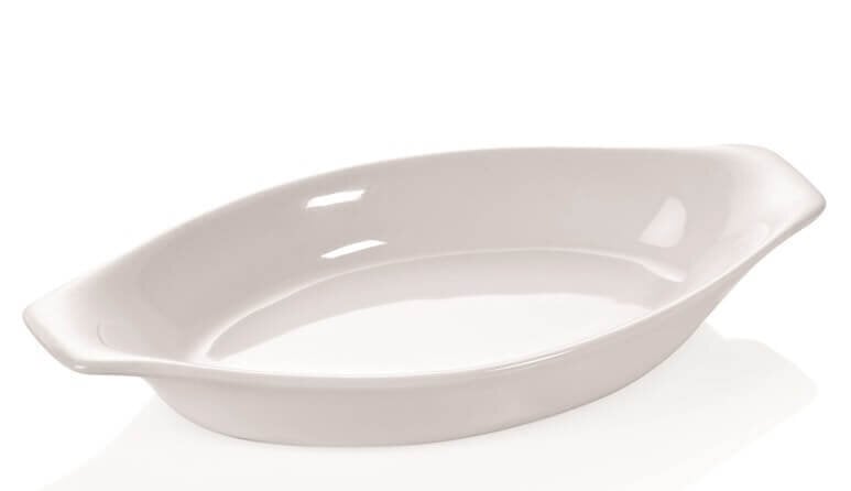 Porcelianinis ovalus kepimo ar serviravimo indelis, 21x10x3cm, 1vnt. kaina ir informacija | Indai, lėkštės, pietų servizai | pigu.lt